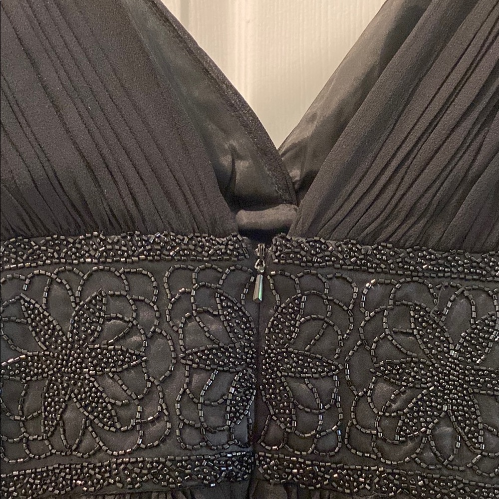 OC OC : Black Silk Maxi Silk Dress with beaded waist - Picture 7 of 11